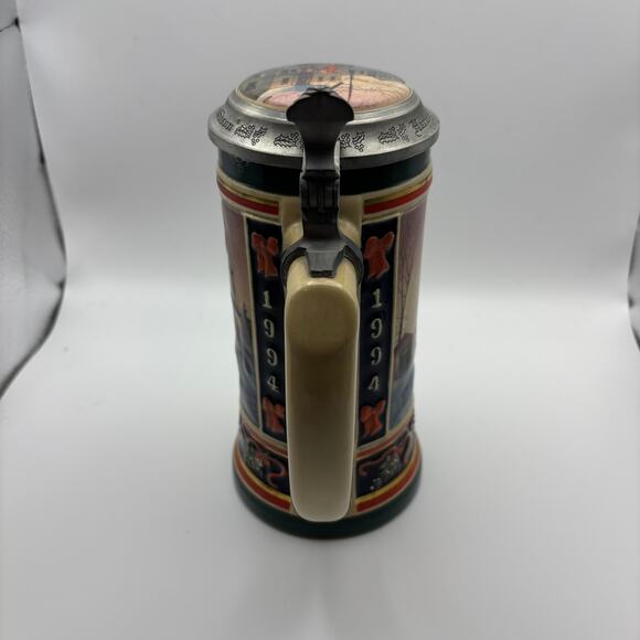 Harley Davidson Stein 1994 Under The Mistletoe Holiday Motorcycle Handcrafted - Picture 2 of 8